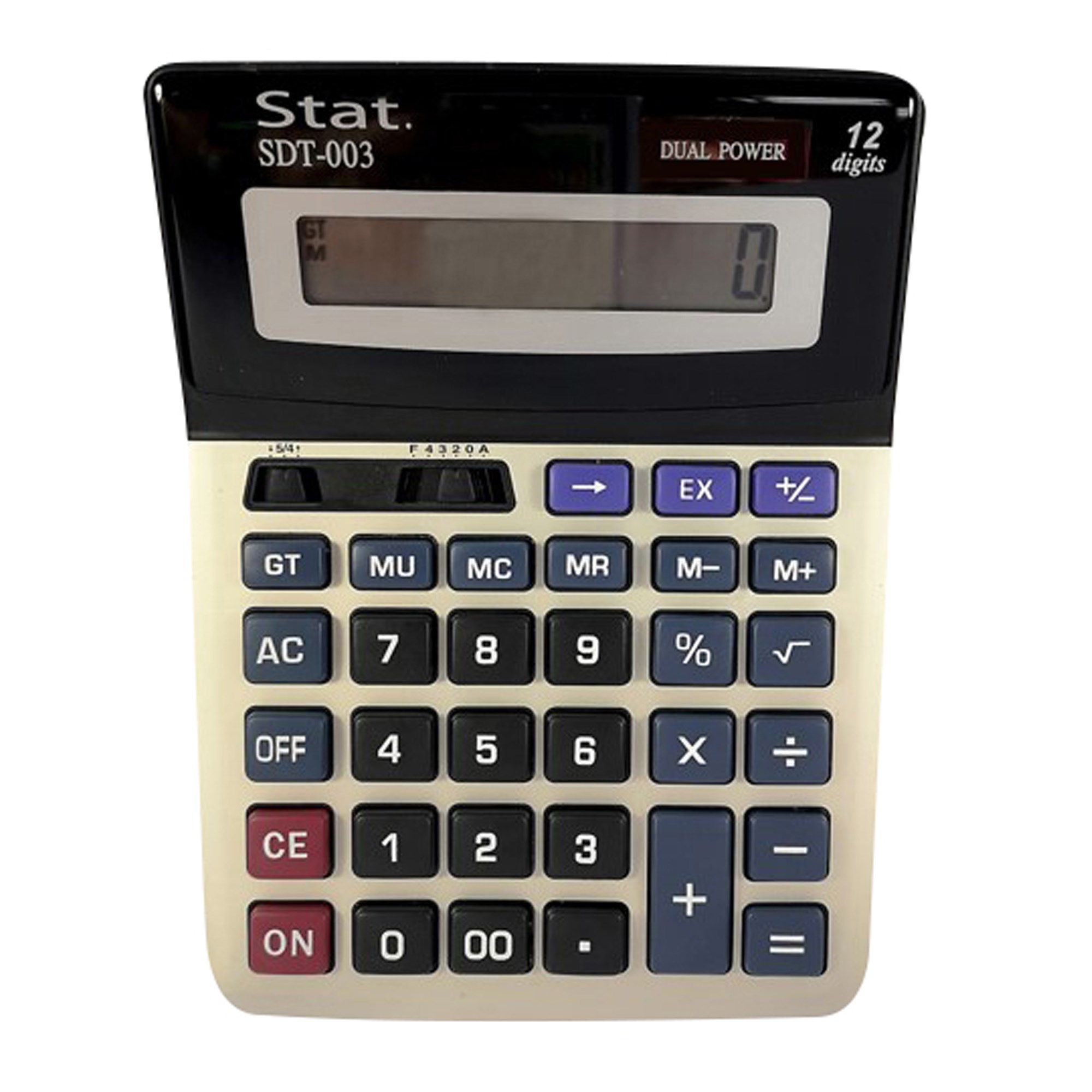 Stat Desktop Calculator 12 Digit Desktop Calculator Large Black And Silver