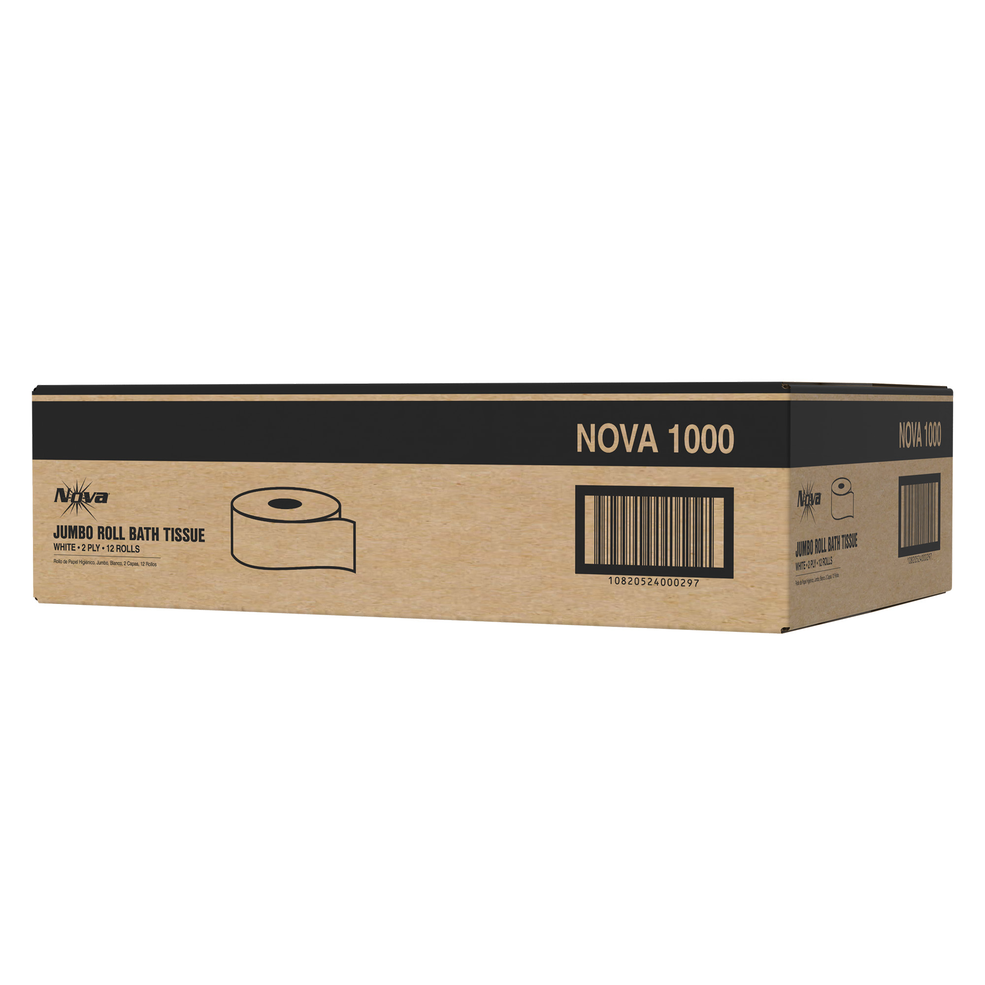 Nova 2-ply Jumbo Tissue Ultrasoft White, 9 inch. 12 / cs