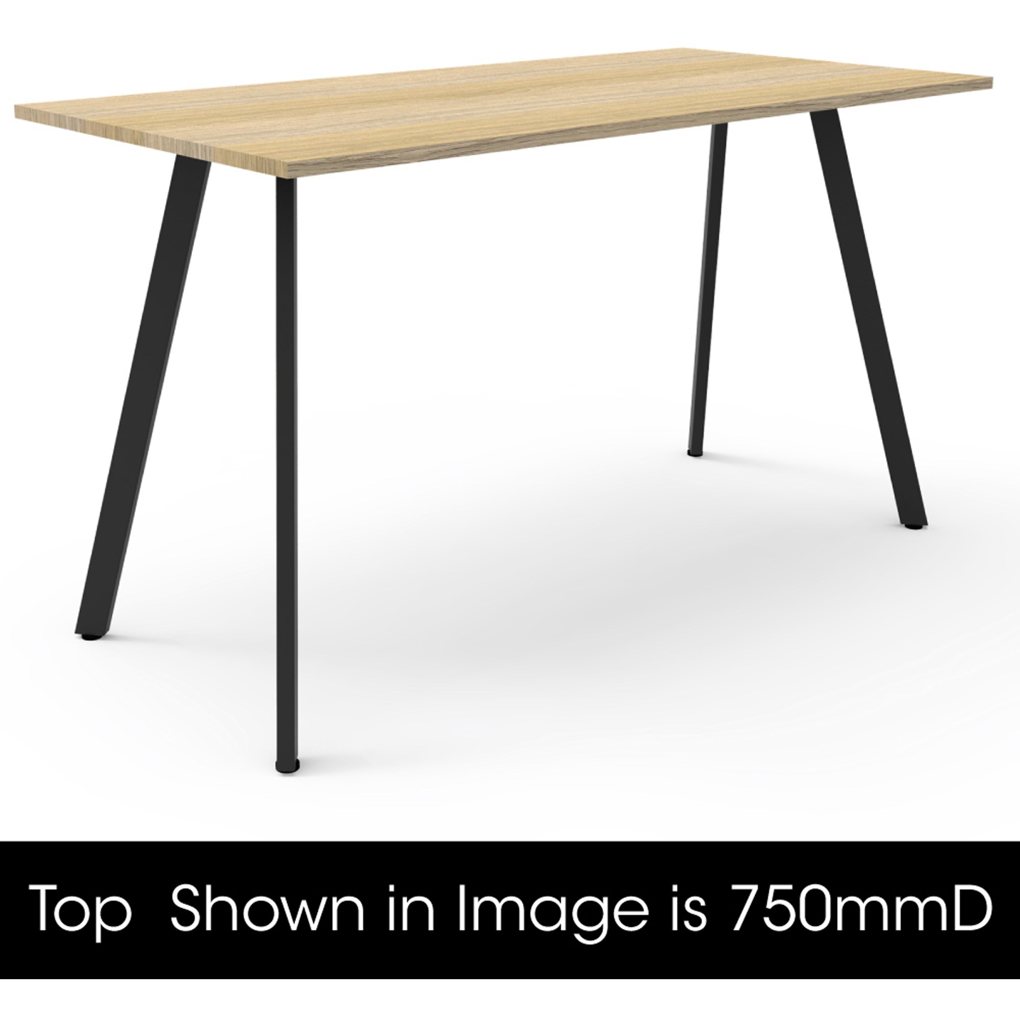 Rapidline Eternity High Bar Table 1800W x 900D x 1050mmH Oak Top Black Frame