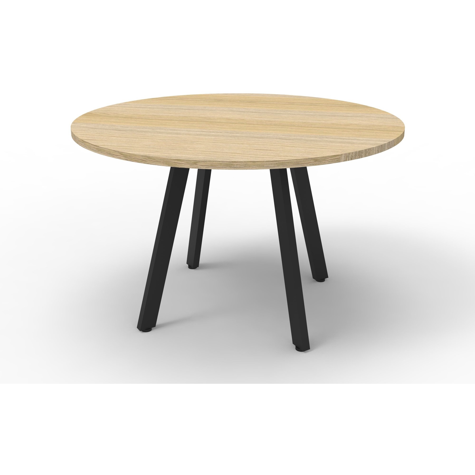 Rapidline Eternity Meeting Round Table 1200D x 730mmH Oak Top Black Base
