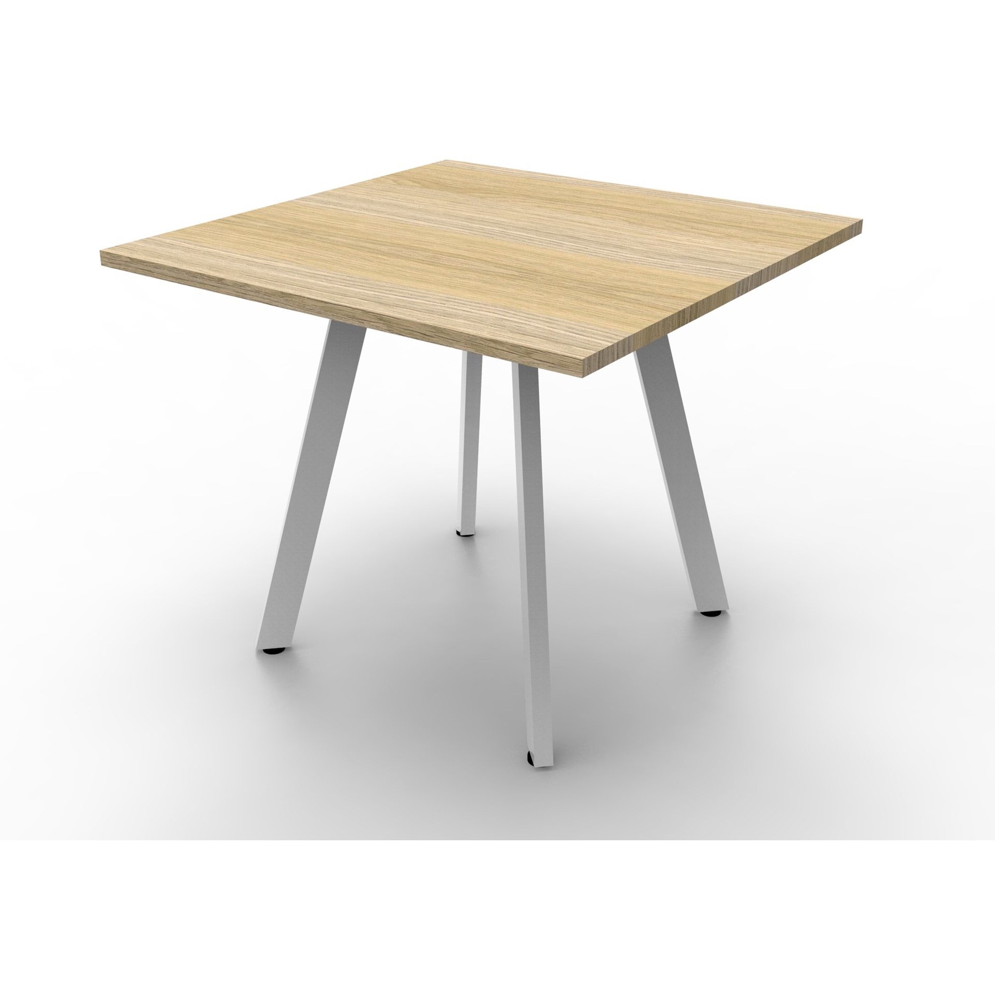 Rapidline Eternity Meeting Table 900W x 900D x 730mmH Oak Top White Base