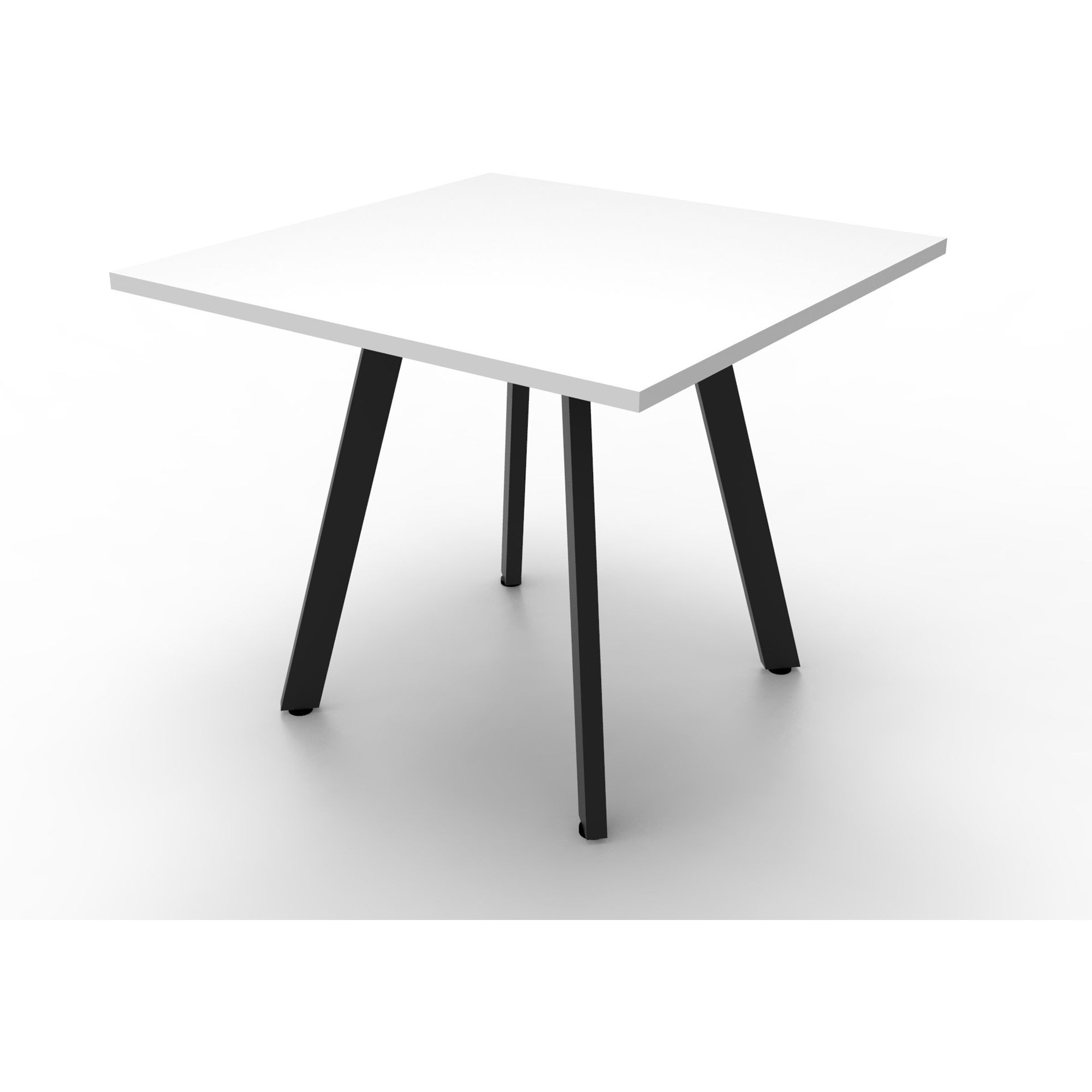 Rapidline Eternity Meeting Table 900W x 900D x 730mmH White Top Black Base