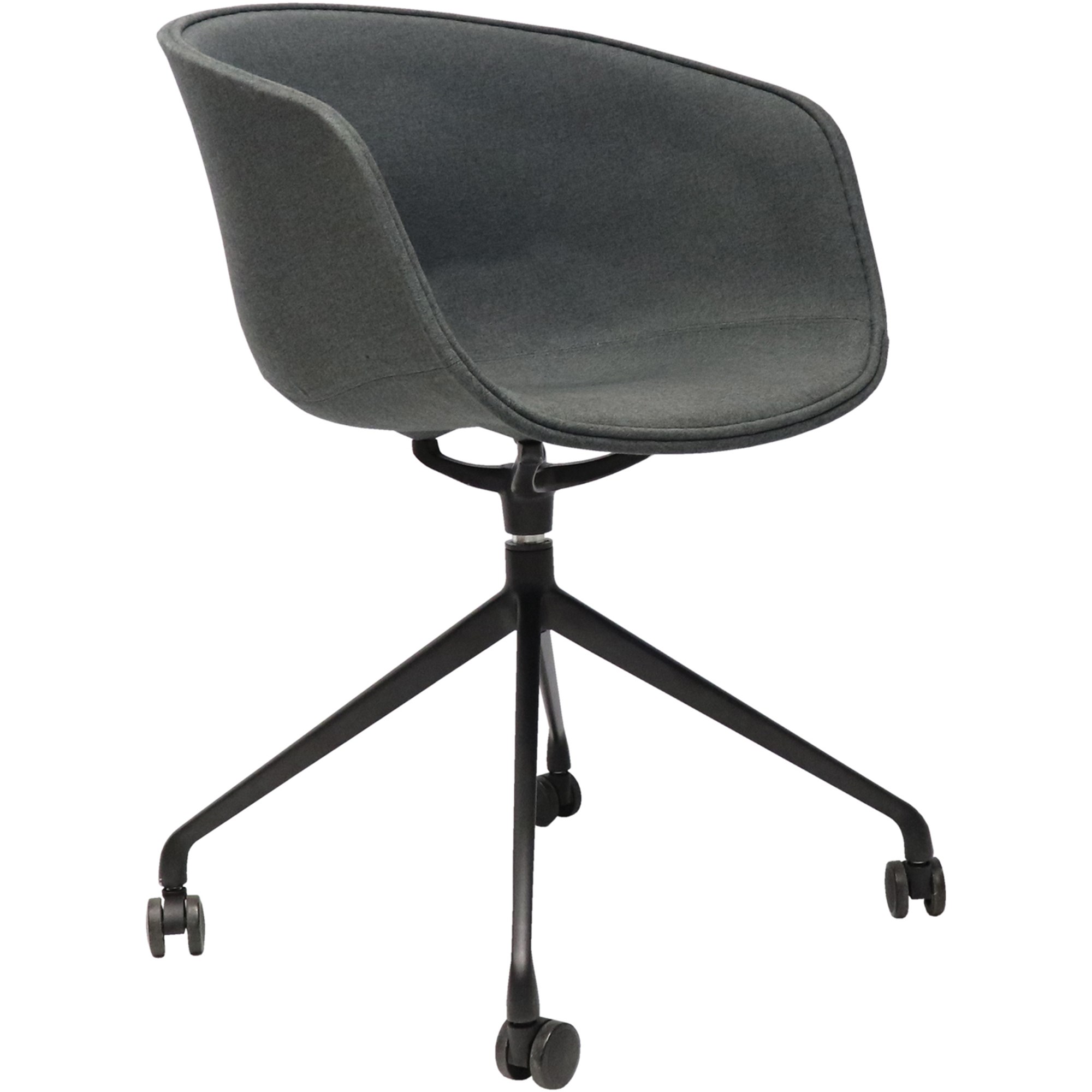 Rapidline Focal Tub Visitor  Chair 4 Star Base With Castors Charcoal Ash Fabric Upholstery