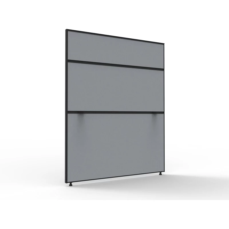 Rapidline SHUSH30+ Screen 1200W x 30D x 1500mmH Black  Frame Grey Pinnable Fabric