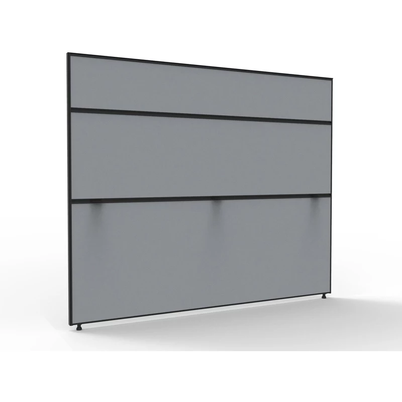 Rapidline SHUSH30+ Screen 1800W x 30D x 1500mmH Black Frame Grey Pinnable Fabric
