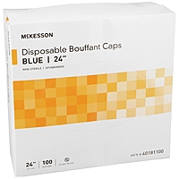 McKesson Bouffant Cap, Blue, Elastic Closure, 24" Circumference