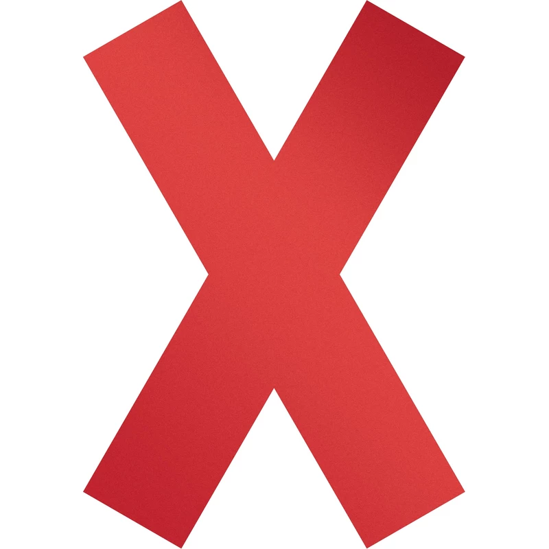 Durable Marking Shape Cross Stickers 135W x 193mmH Red Pack Of 5