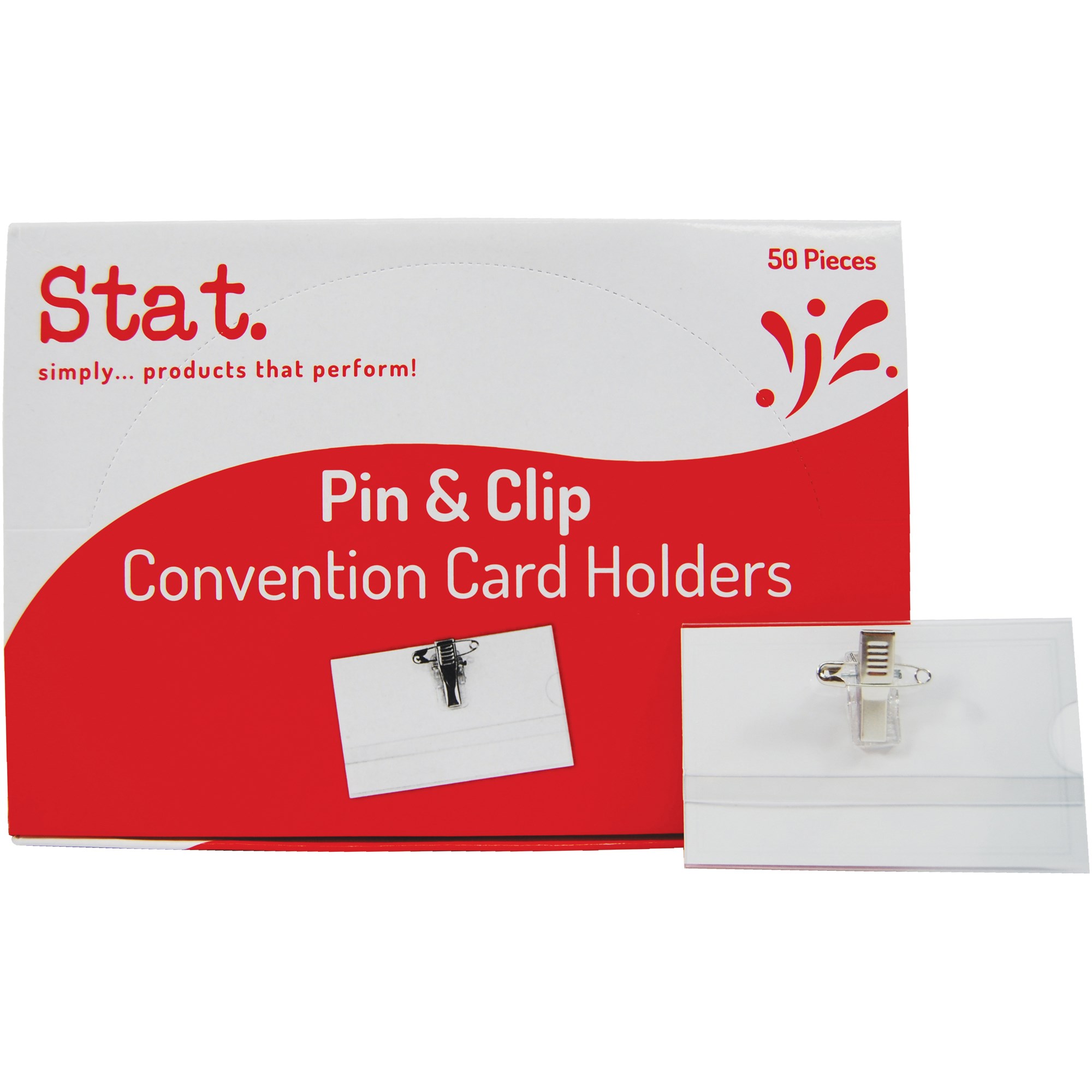 Stat Convention ID Holder Pin and Clip Box  of 50
