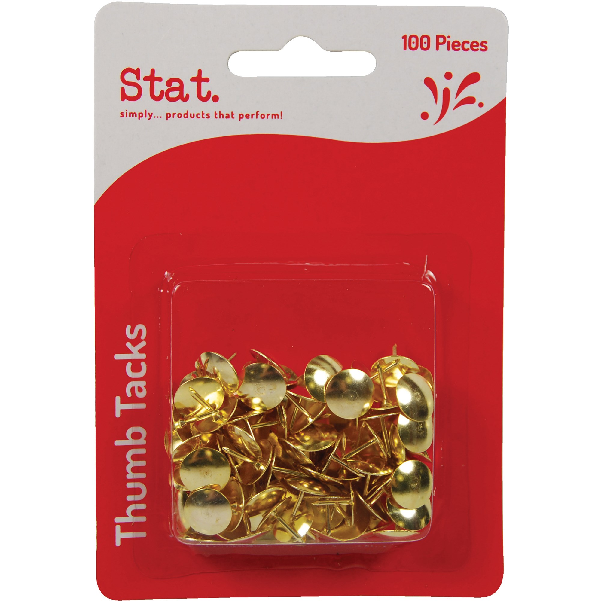 Stat Thumb Tacks Pack of 100 Gold