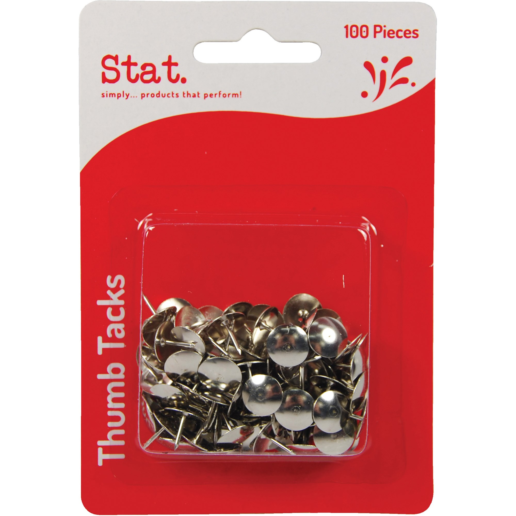 Stat Thumb Tacks Pack  of 100 Silver