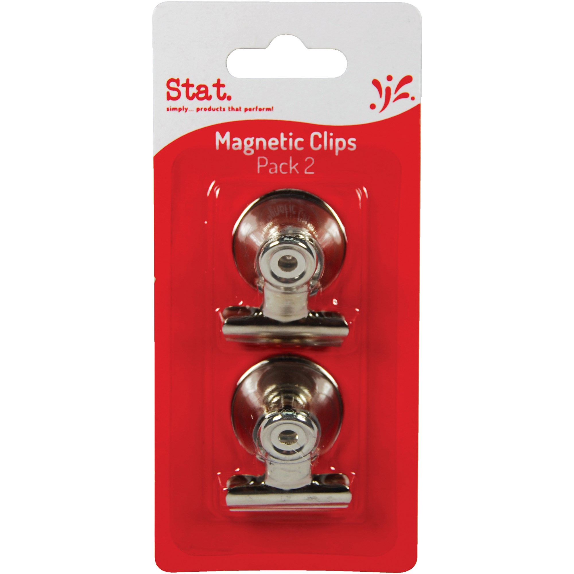 Stat Magnetic Letter Clips 32mm Pack  of 2 Chrome