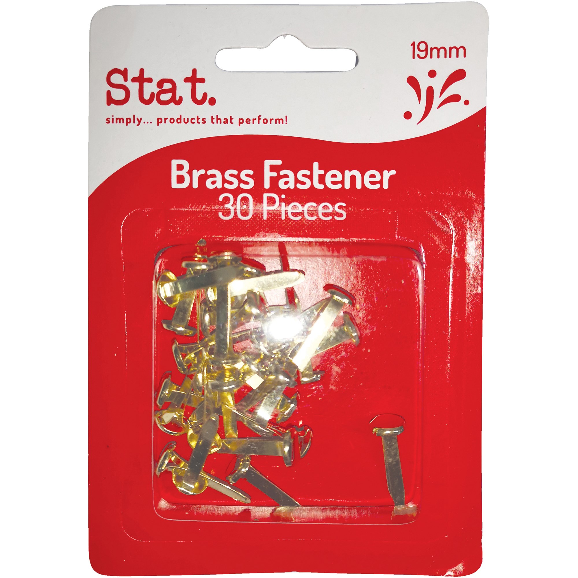 Stat Paper Fasteners 19mm Pack  of 30 Brass