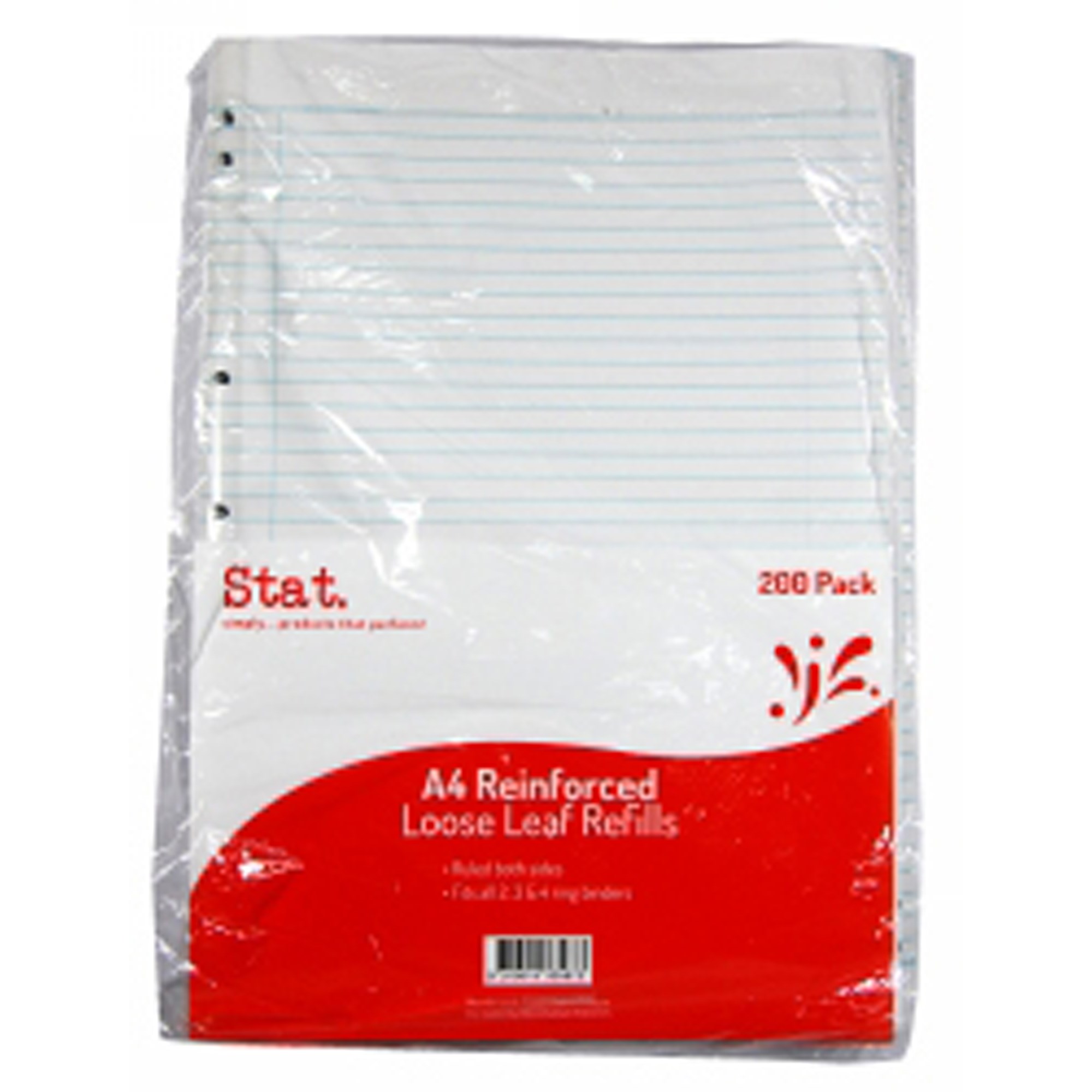 Stat Ruled Loose Leaf Refill A4 Pack  of 200