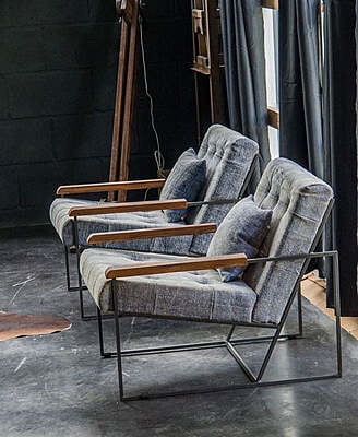 Industrial Lounge Chair – Single Piece with Metal Frame & Upholstered Seat