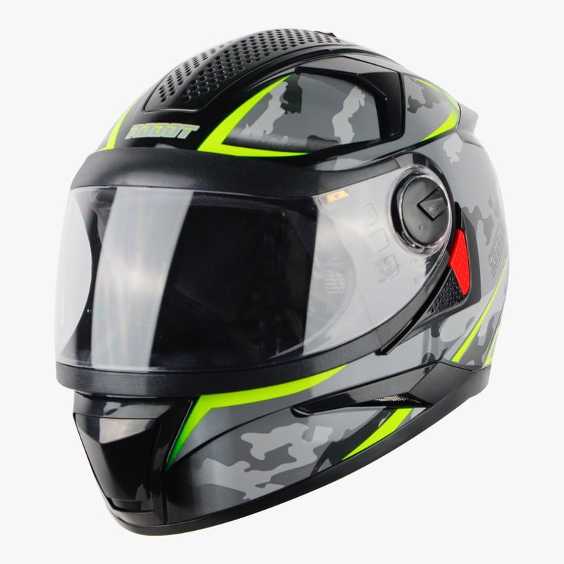 STEELBIRD SBH-17 ROBOT CAMO MATT BLACK/NEON C/V (L)