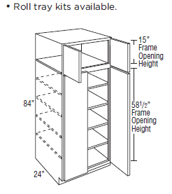 Omni Wide Utility Double Door 24" x 84" - Snow