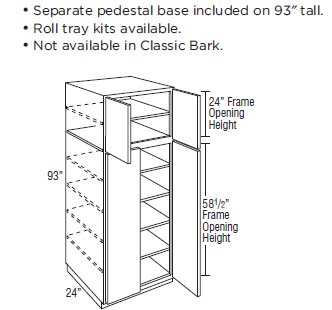 Omni Wide Utility Double Door 24" x 93" - Snow