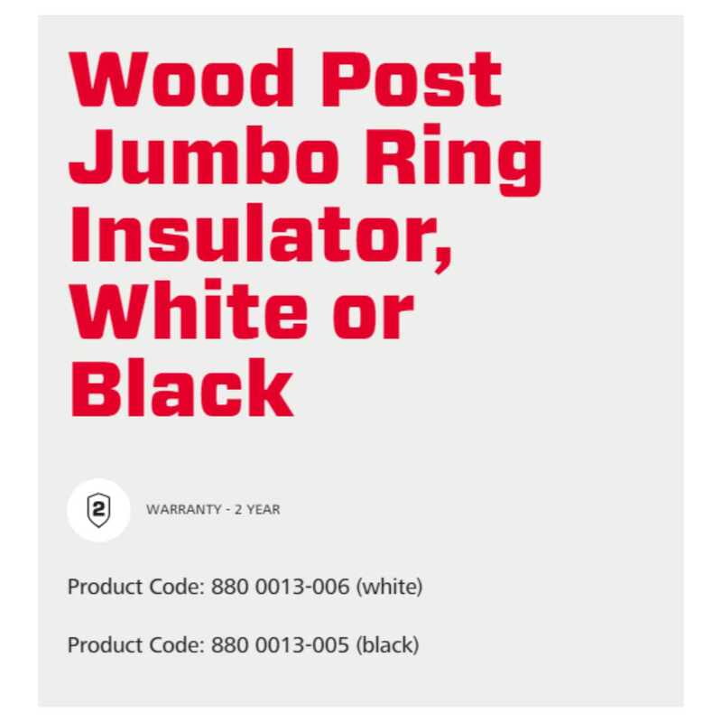 Speedrite Wood Post Jumbo Ring Insulator - White 25 Pcs