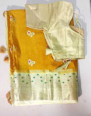 D183: Ready To Ship Beautiful Soft Silk Saree With Stitched Blouse