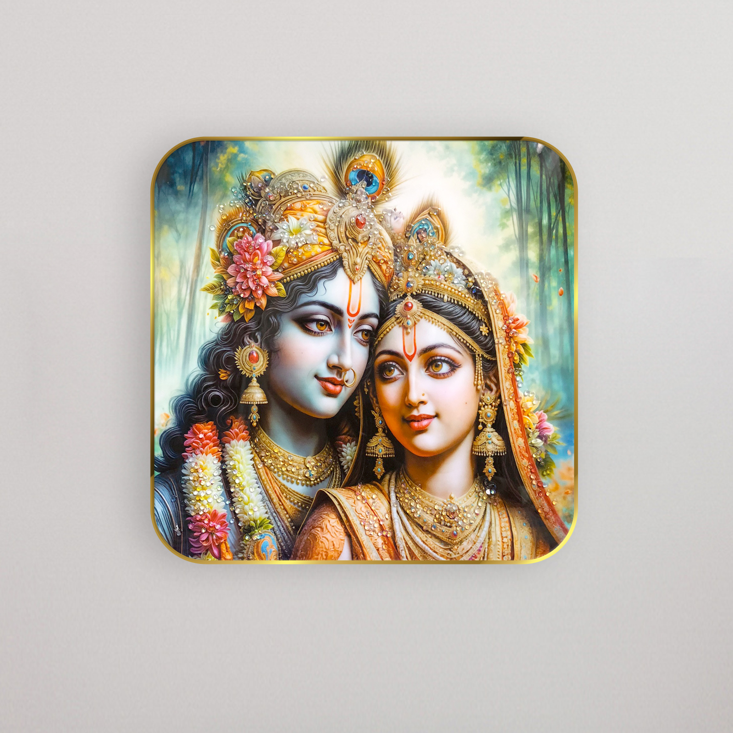 Radha Krishna Ji Wall Painting (12x12 inch)