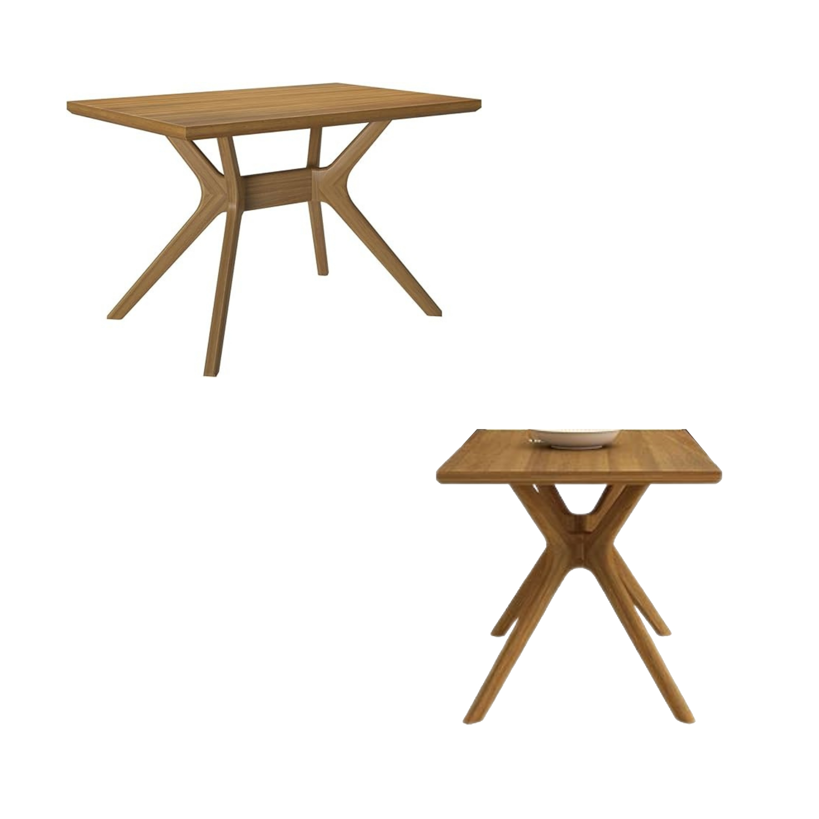 48-Inch Solid Wood Rectangular Dining Table – Pecan Finish