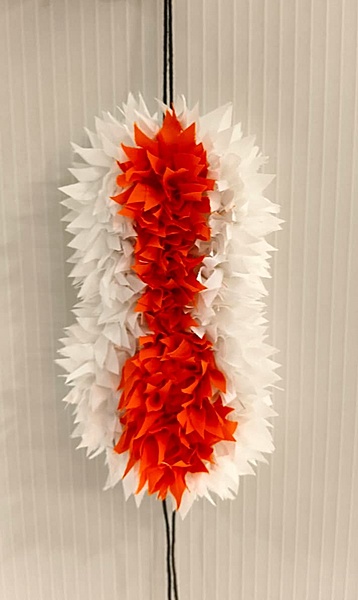 Artificial Hair/ Gajra White & Orange – Traditional Dance Hair Accessory for Bharatanatyam, Bridal & Special Occasions