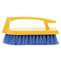 Rubbermaid Long Handle Scrub Brush, 6" Brush, Yellow Plastic Handle/Blue Bristles
