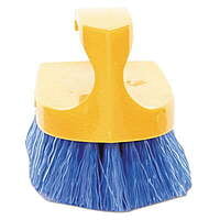 Rubbermaid Long Handle Scrub Brush, 6" Brush, Yellow Plastic Handle/Blue Bristles