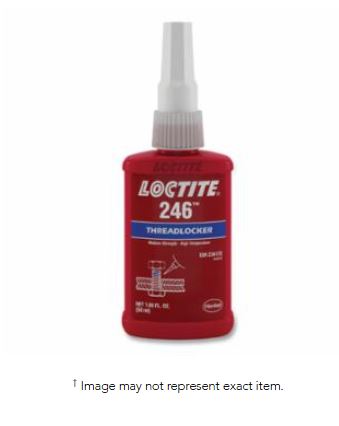 246™ Threadlocker, Medium Strength/High Temperature, 50 mL, 1/4 in to 3/4 in Thread, Blue