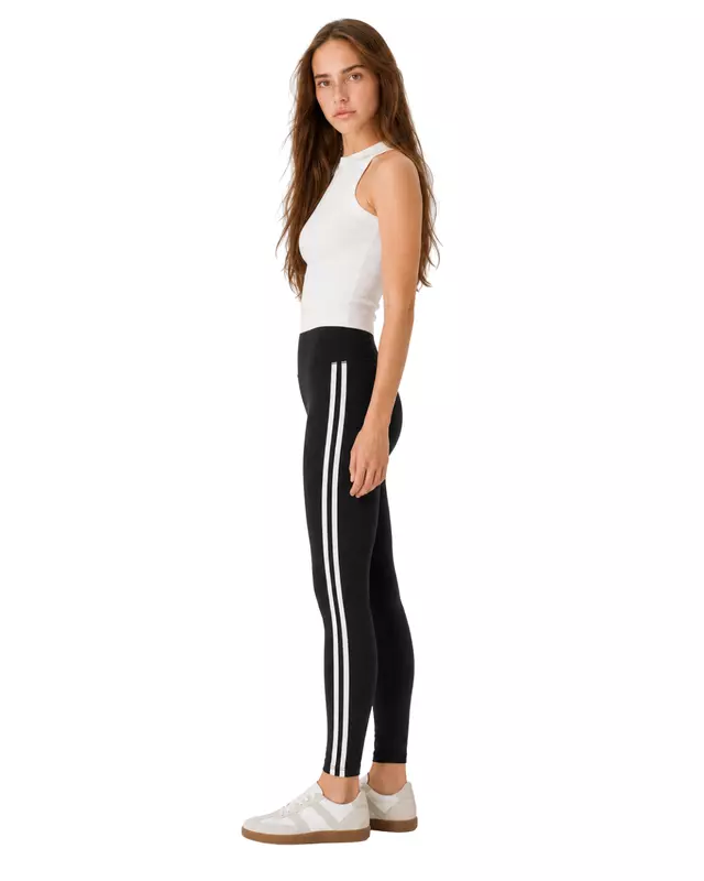 High-Waisted Double Side Stripe Leggings