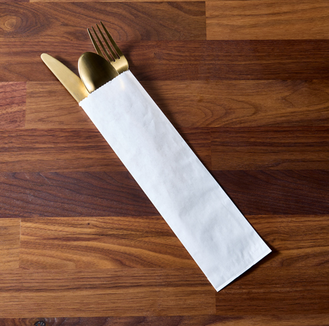 Fischer Silverware Bag 2 3/4" x 10" MG White Unprinted 2000 / cs