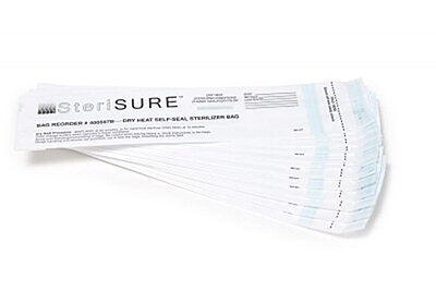 Sterilization Pouch SteriSURE Dry Heat 1-1/2 X 2-1/2 X 10-1/2 Inch White Self Seal Paper