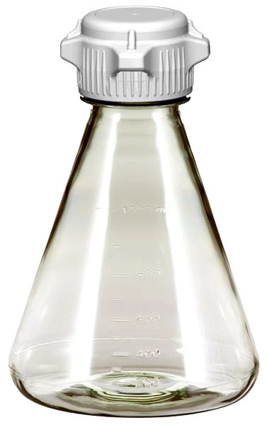 EZclear 1L PC Flask 53B Cap No Baffle 6/PK