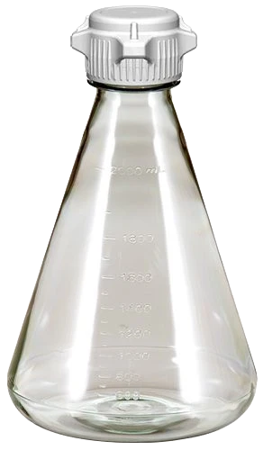 EZclear 2L Erlenmeyer Flask 53B VersaCap No Baffle 6/PK