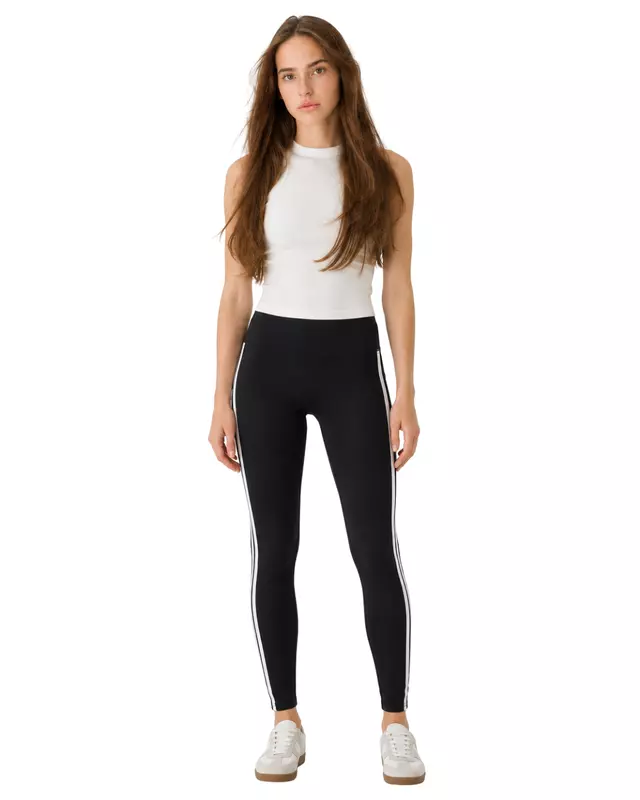 High-Waisted Double Side Stripe Leggings