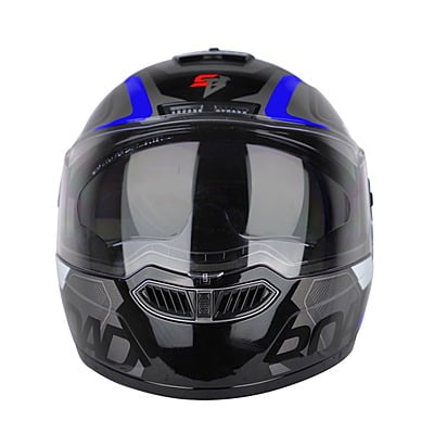 STEELBIRD SBA-7 ISS ROAD MATT BLACK/BLUE C/V (L)
