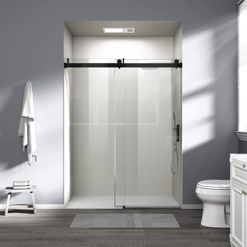 Shower door -60"W x76"H Frameless Shower Door with Soft-Closing Buffer