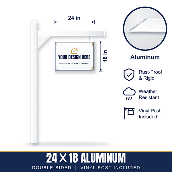 24x18 Aluminum Sign + Vinyl Post
