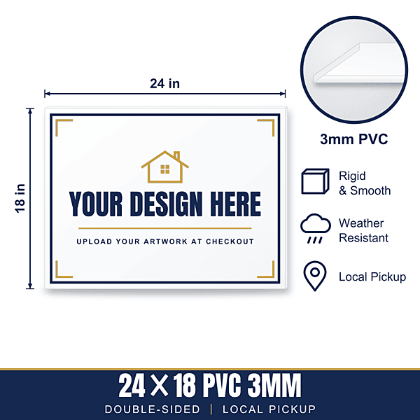 24x18 Hard Plastic (PVC) Sign — Weekly Pickup