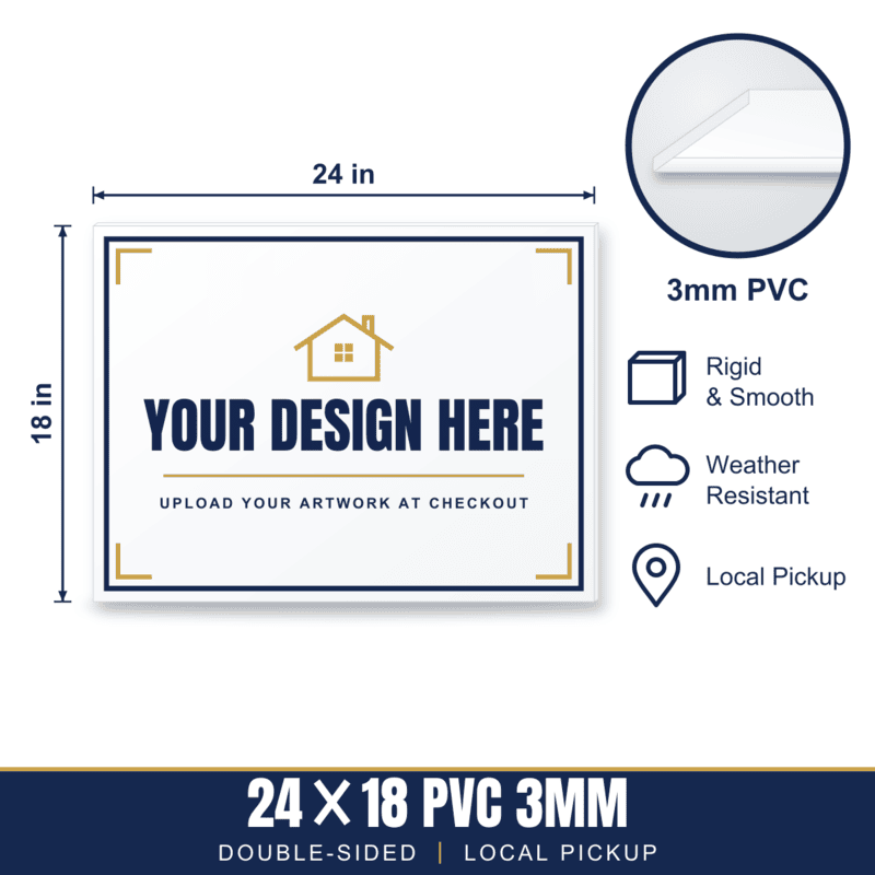 24x18 Hard Plastic (PVC) Sign — Weekly Pickup