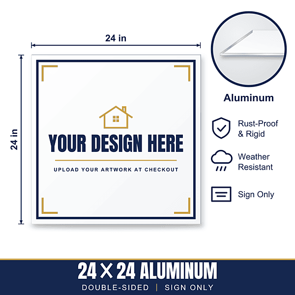 24x24 Aluminum Sign — Sign Only