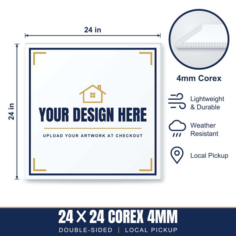24x24 Plastic (Corex) Sign — Weekly Pickup