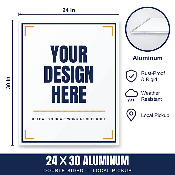 24x30 Aluminum Sign — Weekly Pickup