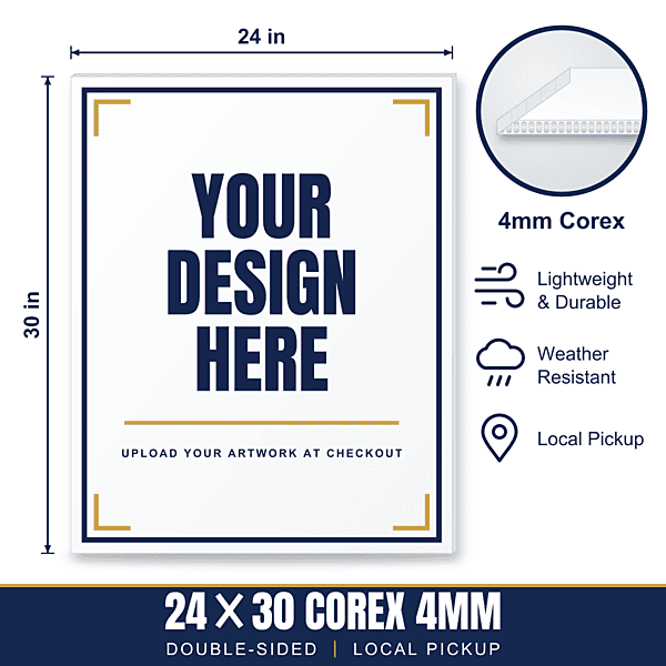 24x30 Plastic (Corex) Sign — Weekly Pickup