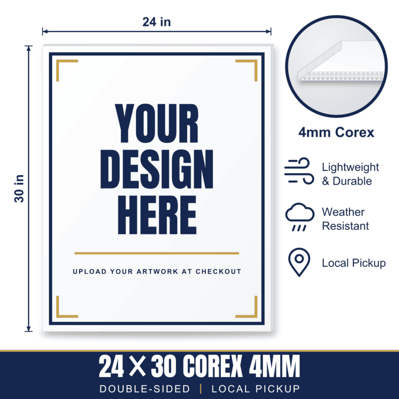 24x30 Plastic (Corex) Sign — Weekly Pickup