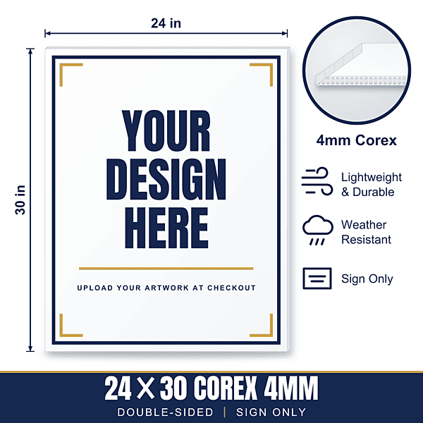 24x30 Plastic (Corex) Sign — Sign Only