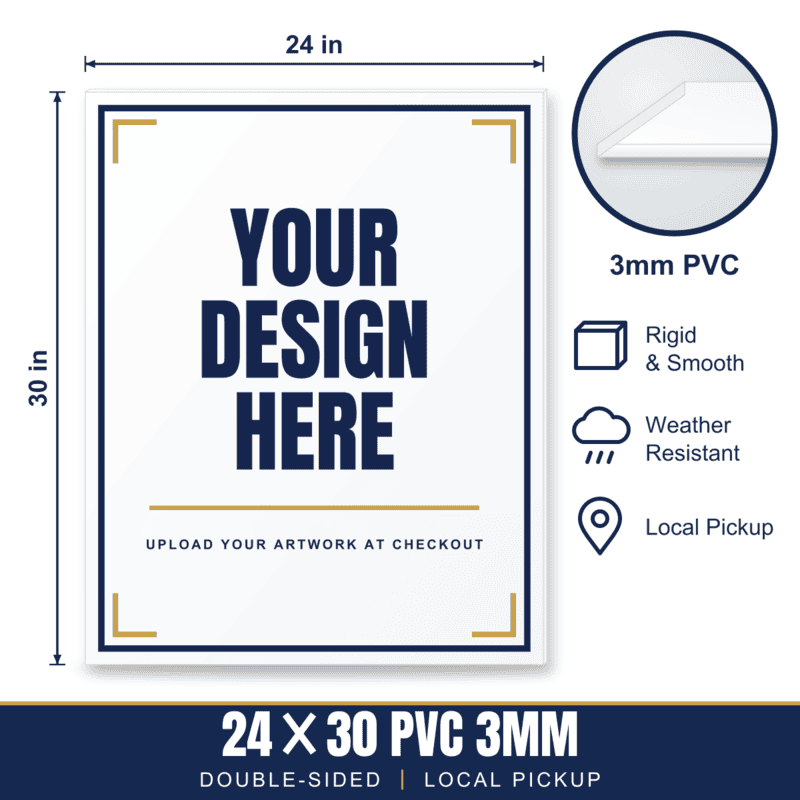 24x30 Hard Plastic (PVC) Sign — Weekly Pickup