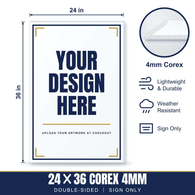 24x36 Plastic (Corex) Sign — Sign Only