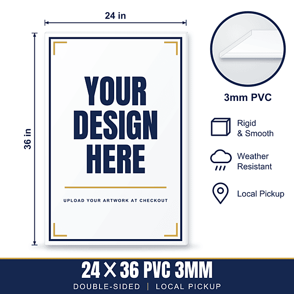 24x36 Hard Plastic (PVC) Sign — Weekly Pickup