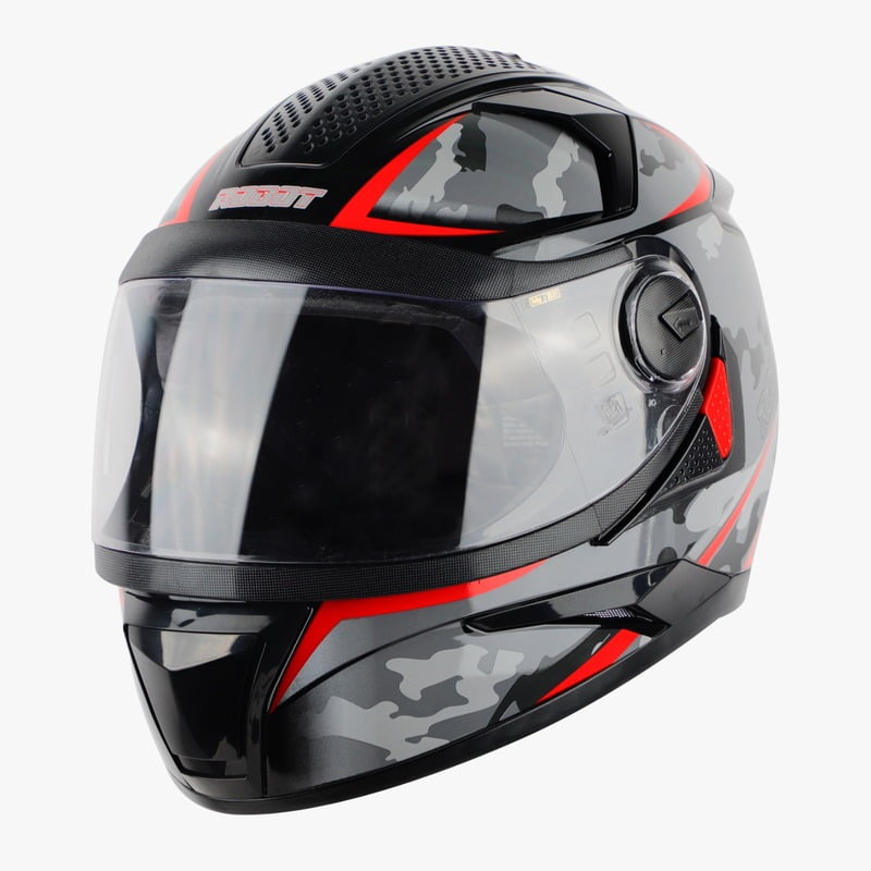 STEELBIRD SBH-17 ROBOT CAMO MATT BLACK/RED C/V (L)